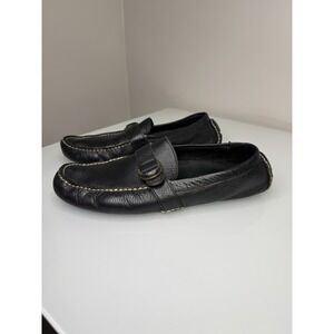 Mens Polo Ralph Lauren Terry Black Leather Driving Mocassins Size 9.5 Loafers